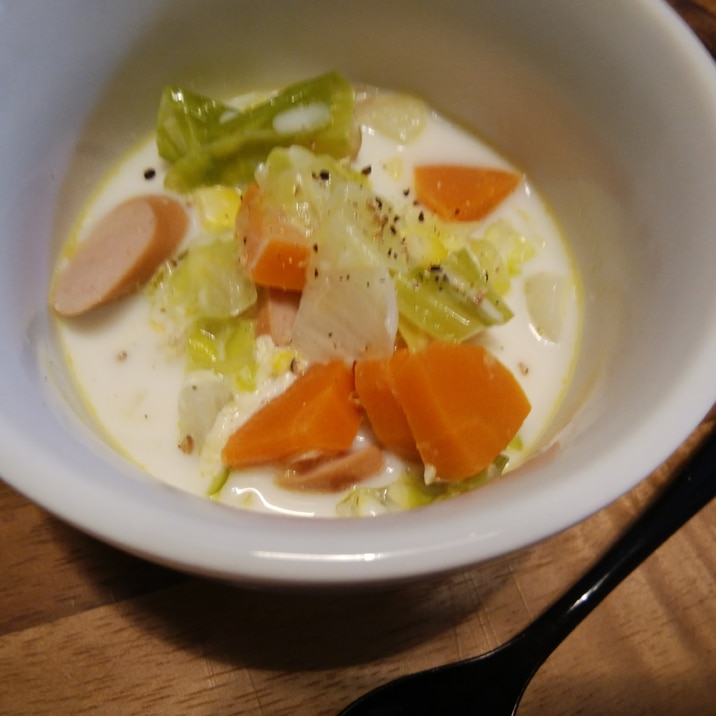 牛乳コンソメスープ レシピ 作り方 By ぬーのぼーの 楽天レシピ